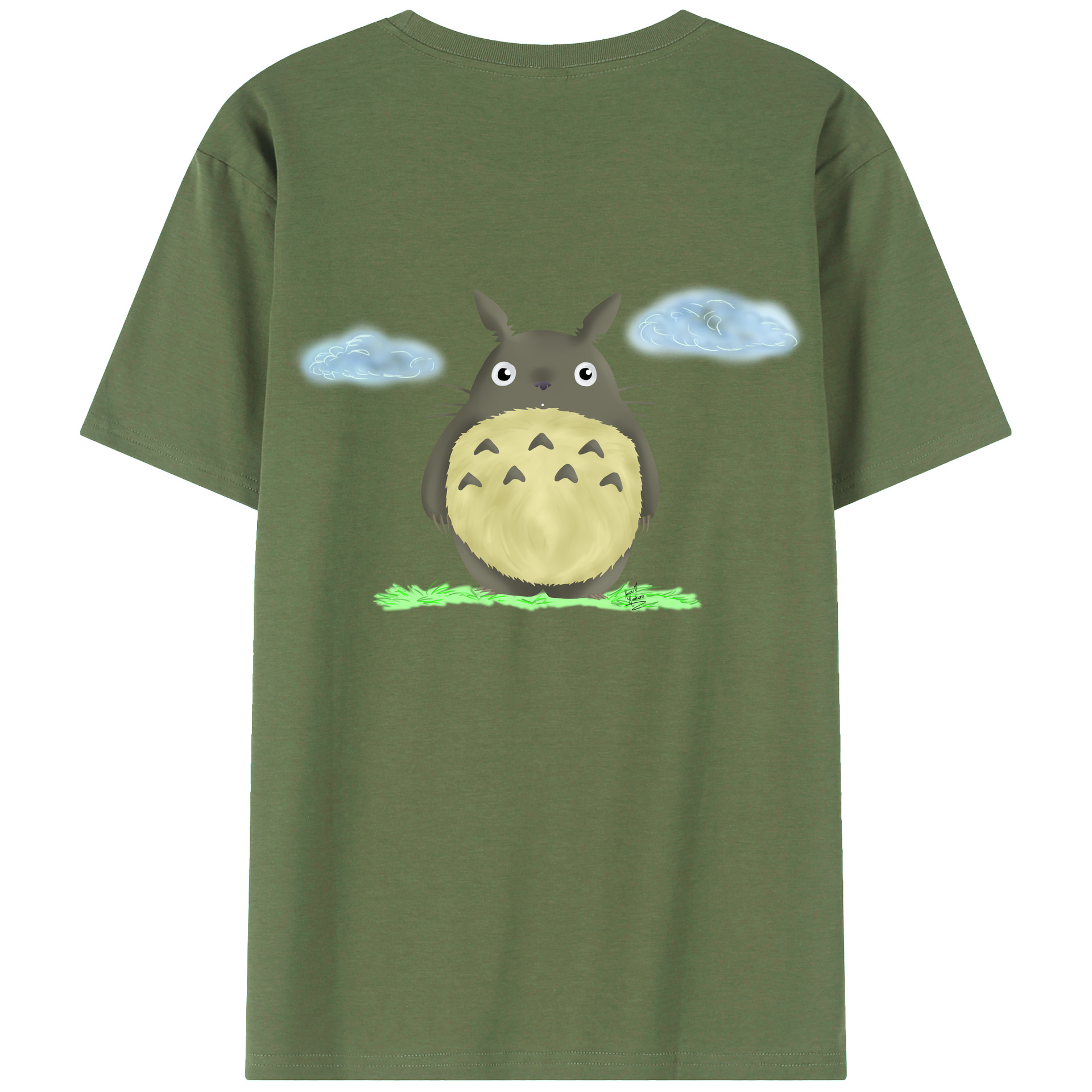 （画像用） となりのトトロ 草壁メイ 草壁サツキ My Neighbor Totoro Satsuki Kusakabe Mei Kusakabe 綿100％ メンズ半袖Tシャツ（バックプリント） 通気性
